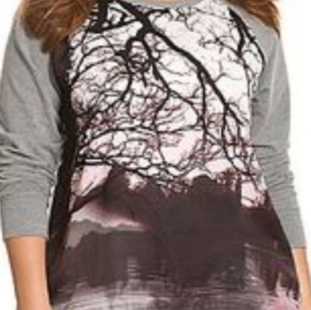 Lane Bryant 14/16 Graffic Tree Sunset Sweatshirt